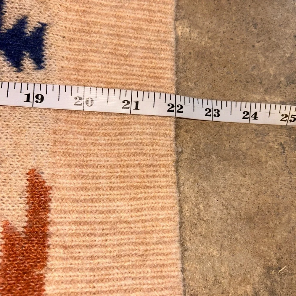 Lucky Brand Aztec Print Cream and Blue Crewneck Sweater - Picture 9 of 9